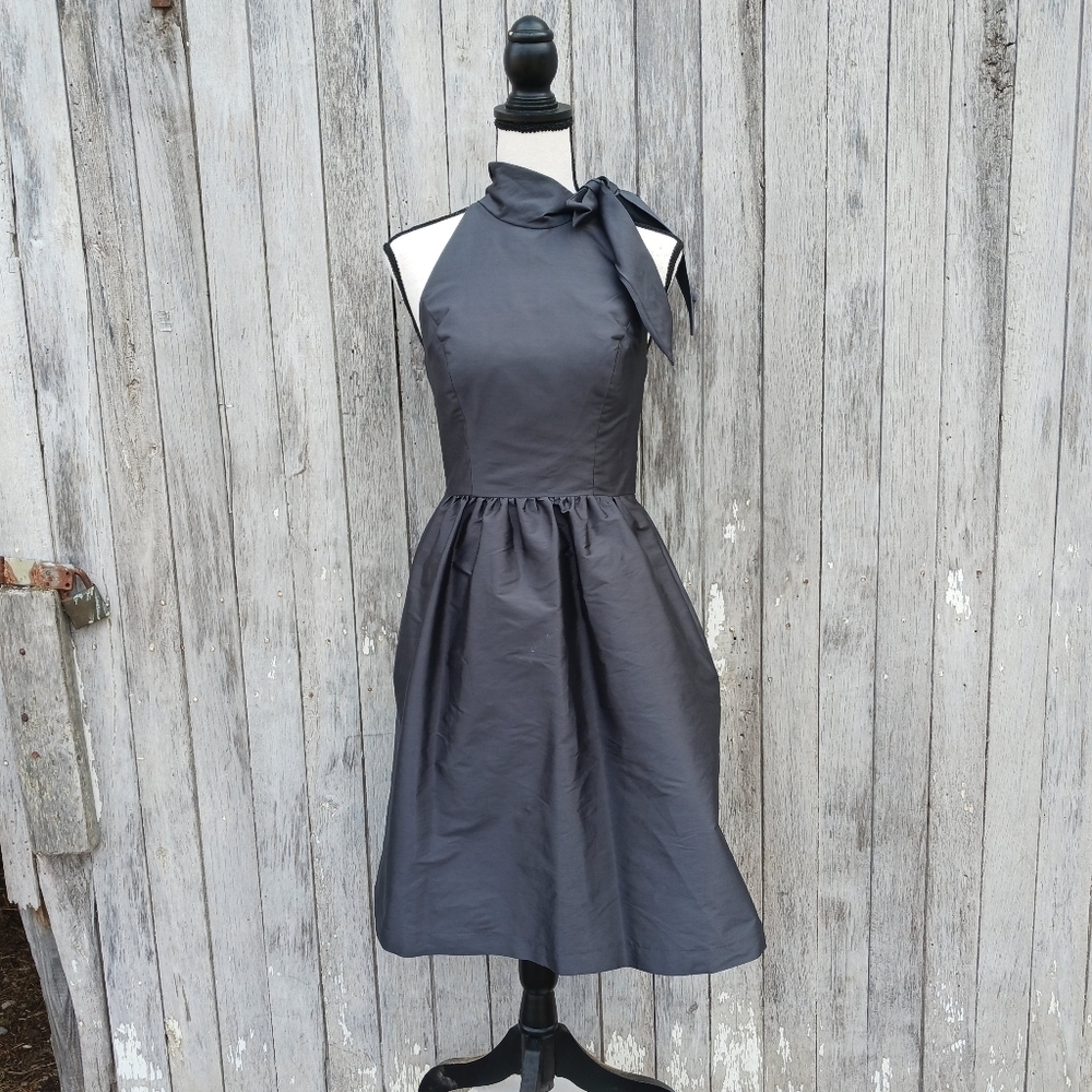 Alfred Sung D534 Ebony Formal Cocktail Dress Sz 2 Pockets Sleeveless Formal